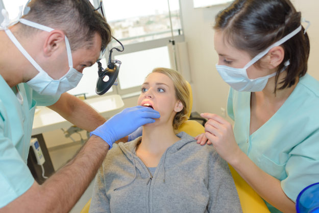 a woman who came in for dental work because she had a dental emergency