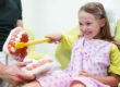 girl at a pediatric dental office